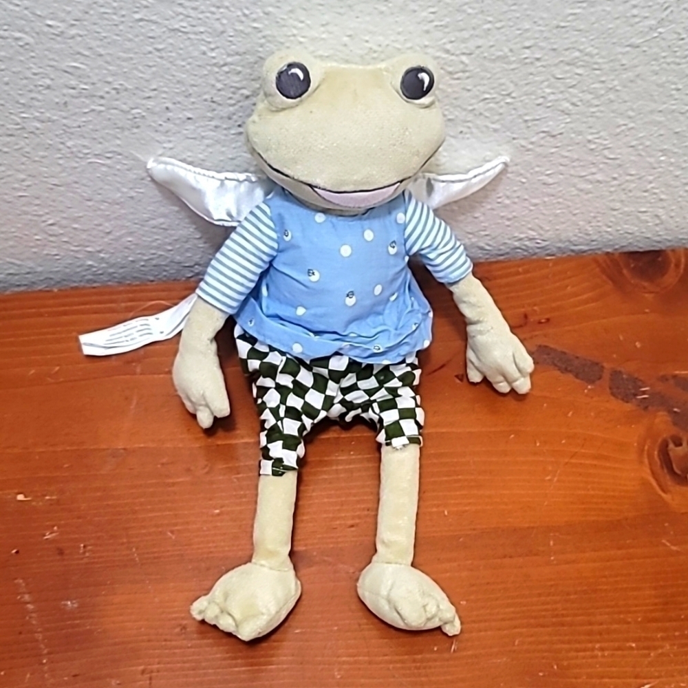 IKEA FABLER GRODA 11 INCH PLUSH GREEN FAIRY FROG WITH‎ WINGS
